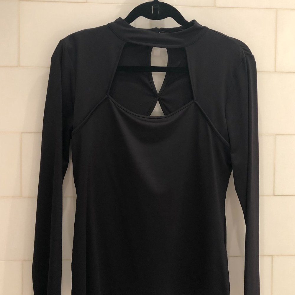Anne Fontaine Long Sleeved Black Cut Out Top